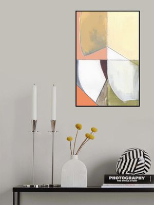 Dusty Pink Yellow Abstract No1 Art Print