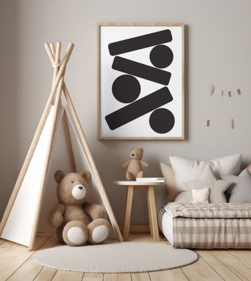 Bold Black Geometric Shapes