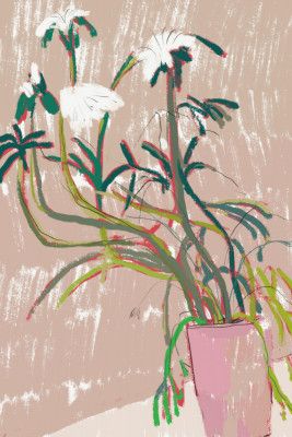 Floral Arrangement In A Pink Vase