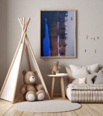 Vertical Strokes With Vibrant Blue