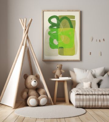 Painted Lines Green Tan 4 Kopie