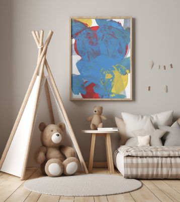 Abstract Blue Red Yellow Shapes 1