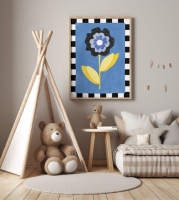 Flower with a Blue and Black Petal