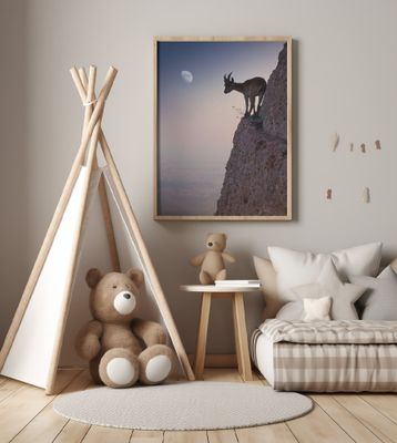 By a bouquet of flowers