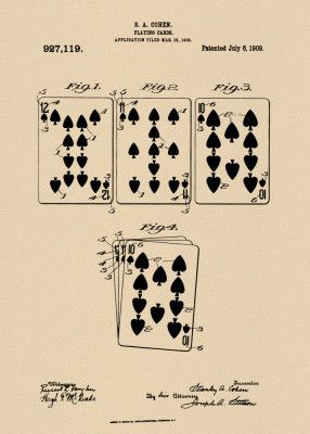 Playing Cards Patent 1909