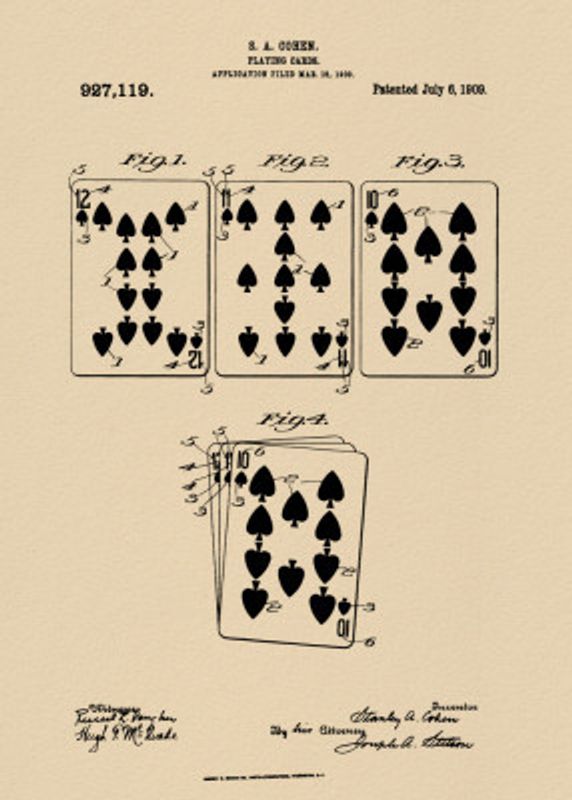 Playing Cards Patent 1909