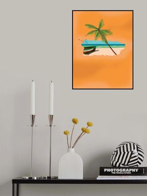 Tropical Beach Scene With A Palm Tree