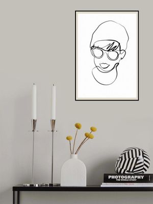 Modern woman line portrait