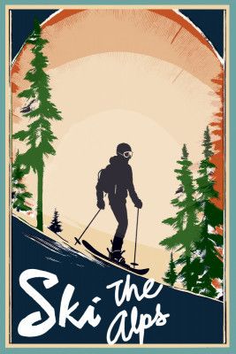 Winter Tourism: Vintage Ski the Alps Poster