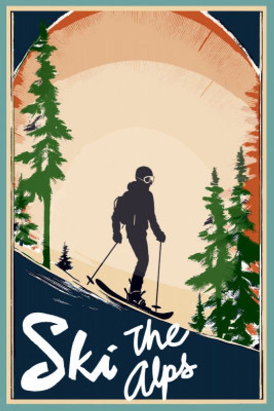 Winter Tourism: Vintage Ski the Alps Poster