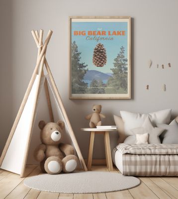 Big Bear Lake, California, USA - Tourism Travel Poster