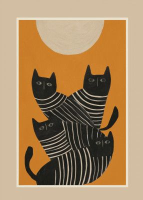 Abstract Black Cats