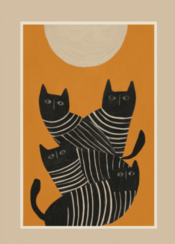 Abstract Black Cats