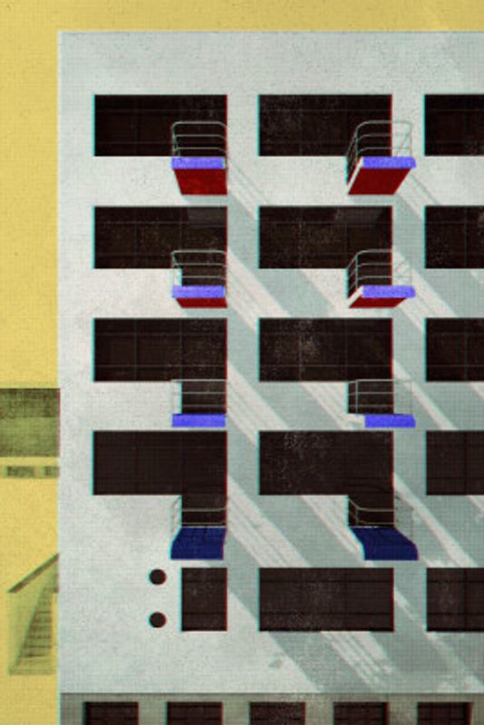 Bauhaus Dessau architecture in vintage magazine style V