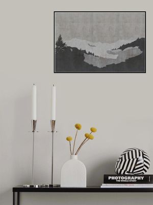 Misty Lake Landscape in Ink Wash Style