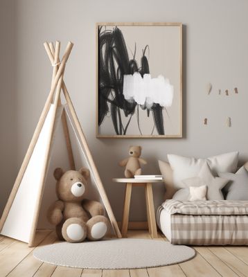 Expressive Black and White Brushstrokes