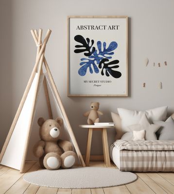 Abstract Blue Leaves