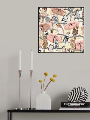 budgie on vacation cream white pattern