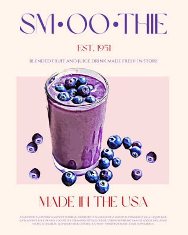 Blueberry Smoothie Illustration