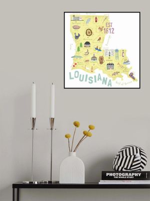Beautifully Illustrated Map of Louisiana by Artist Carla Daly