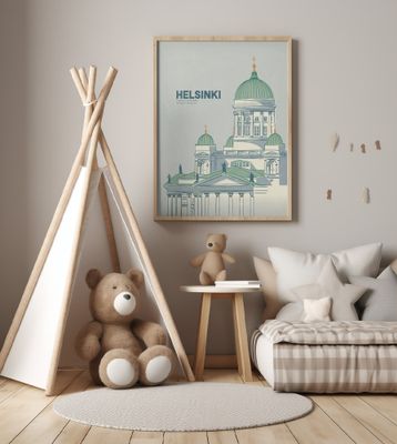 Helsinki Cathedral Travel Poster