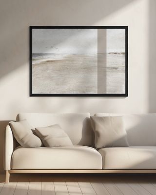 Vintage Neutral Beach Painting