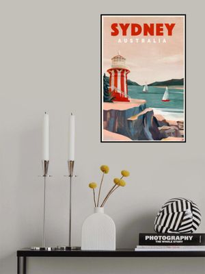 Sydney Australia Lighthouse Nautical Travel Art
