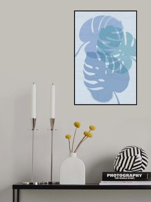 Layered Blue Monstera Leaves