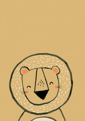 Inky Lion  - Simple Boho Kids &amp; baby nursery jungle theme