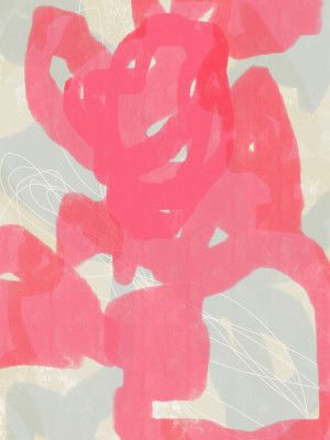 Abstract Painting In Pastel Colors. Pink, light blue and white.