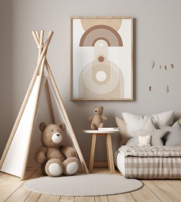 Beige Mid Century Poster