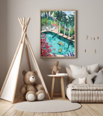 Tiger Tropical Luxury Villa Art Print