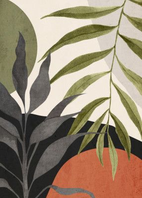 Abstract Art Tropical Leaves 92