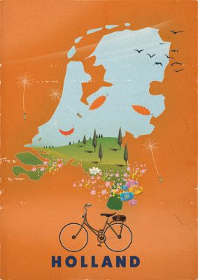 Holland Vintage Travel Poster
