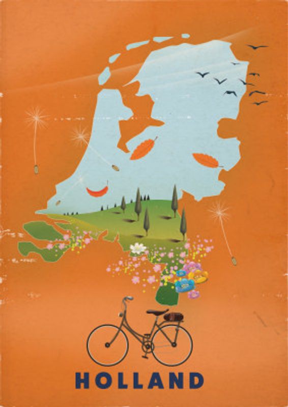 Holland Vintage Travel Poster