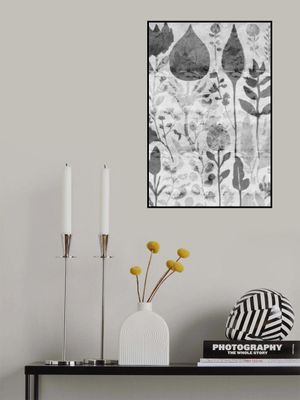 Floral Silhouettes in Grayscale