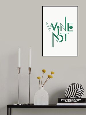 Wine Not hand-drawn text &amp; quote