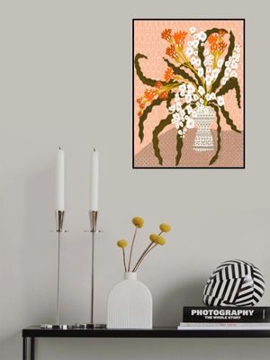 Floral contemporary still life peach fuzz