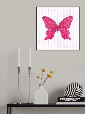 Pink Butterfly with Stripes Pattern