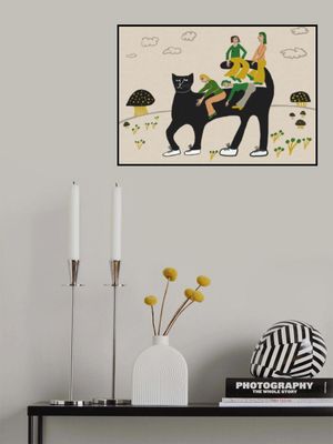 Giant cat with mushrooms