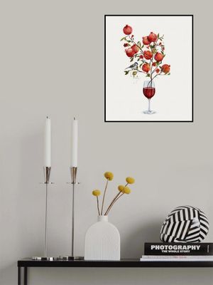 Pomegranate In a Glass of Wine