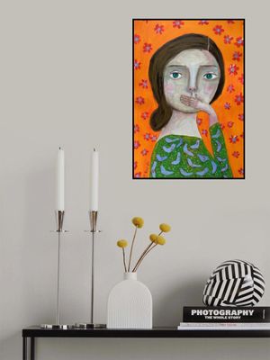 Speak no Evil Lady with hand over mouth.