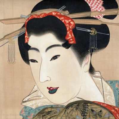 Japanese Geisha (1830s) Vintage Painting