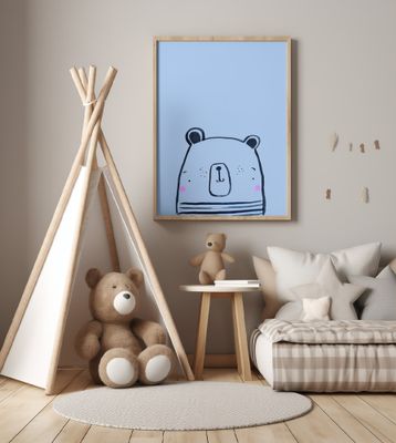 Inky Polar Bear - Simple Boho Kids &amp; baby nursery