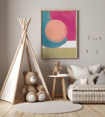 astel Color Palette With A Prominent Peach Circle