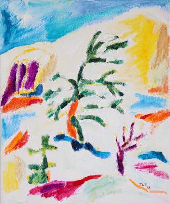 Snow At The Forest Edge, Tamara Jare, oil on canvas