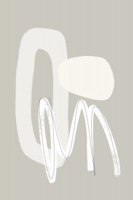 Flowing Curves and Shapes in Neutral Tones