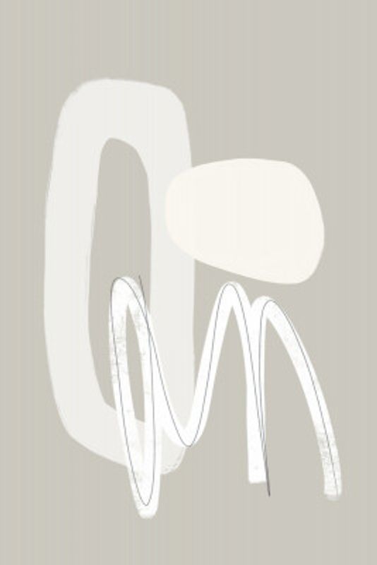 Flowing Curves and Shapes in Neutral Tones