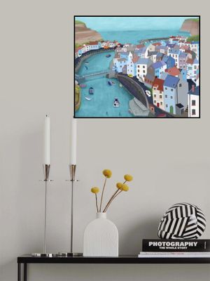 Aerial View of Staithes, United Kingdom by Artist Carla Daly