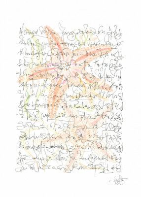Asemic writing Starfish Wanderings